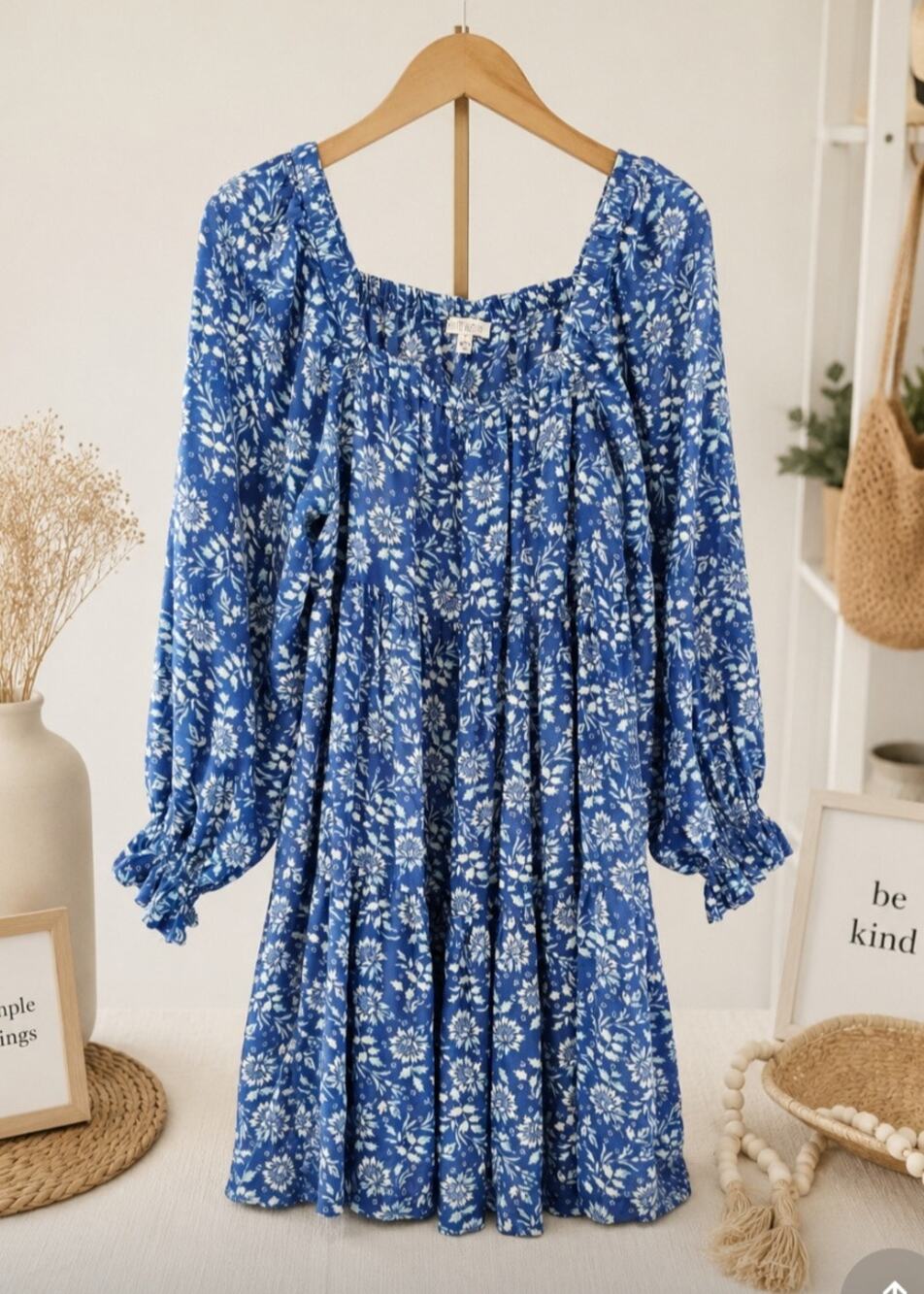 Patrons Of Peace Blue Floral Dress Size S